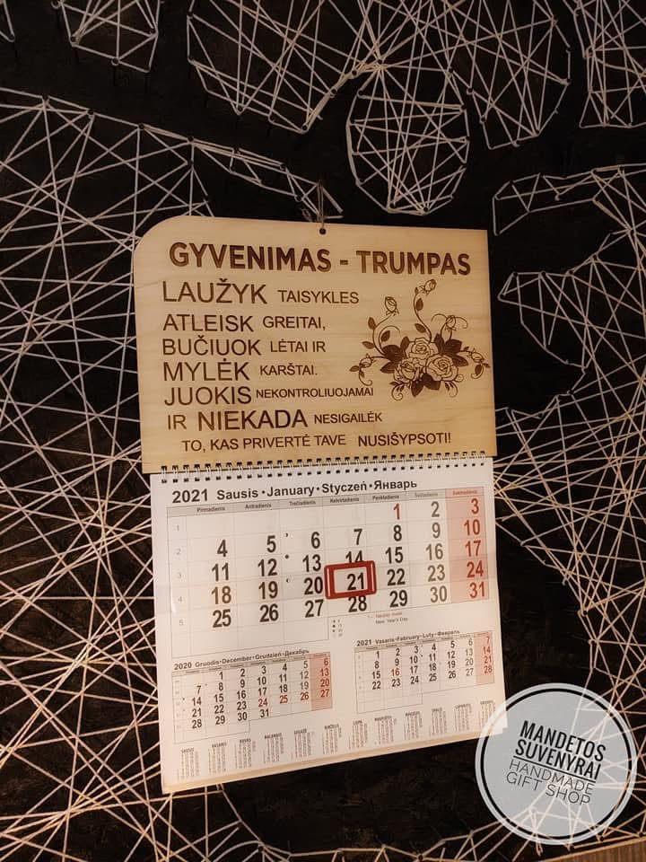 2026 metų kalendorius - Gyvenimas trumpas