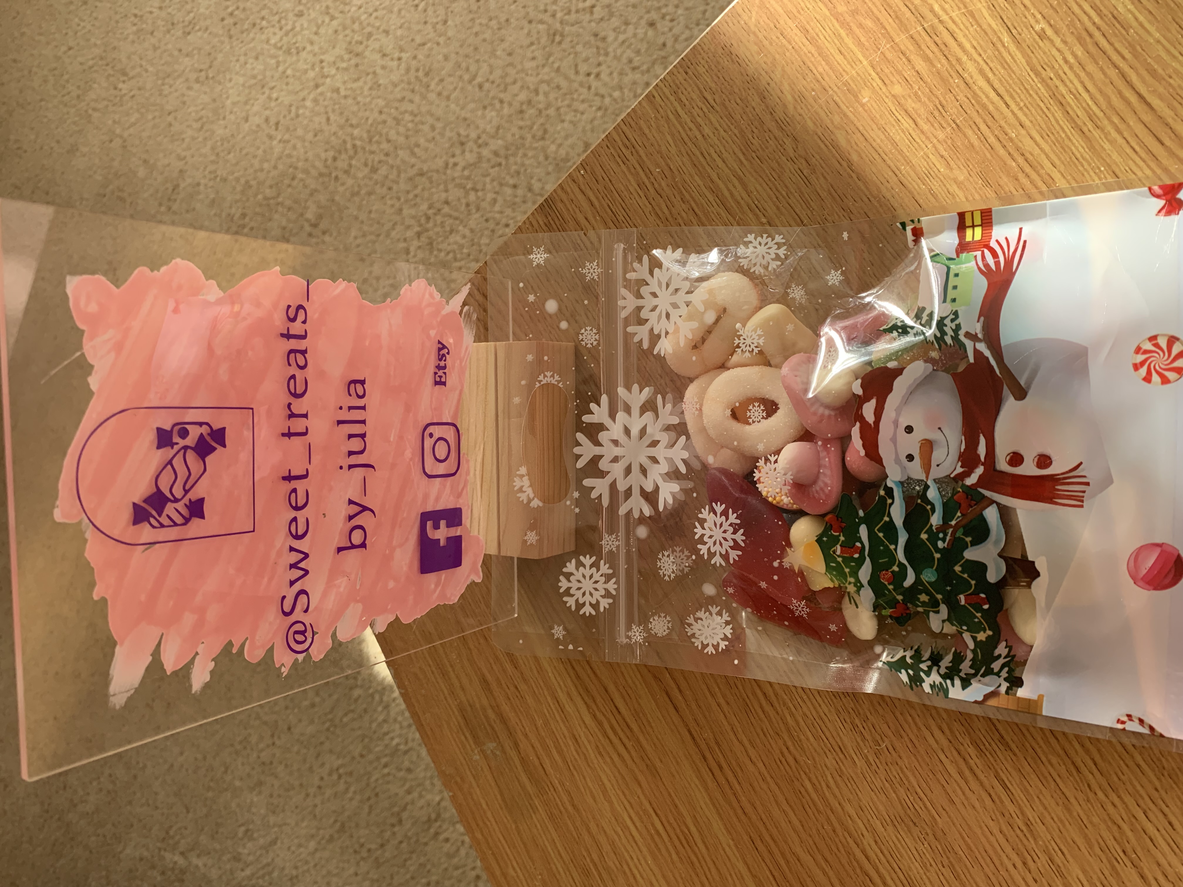 Cute snowman sweet pouch with handle