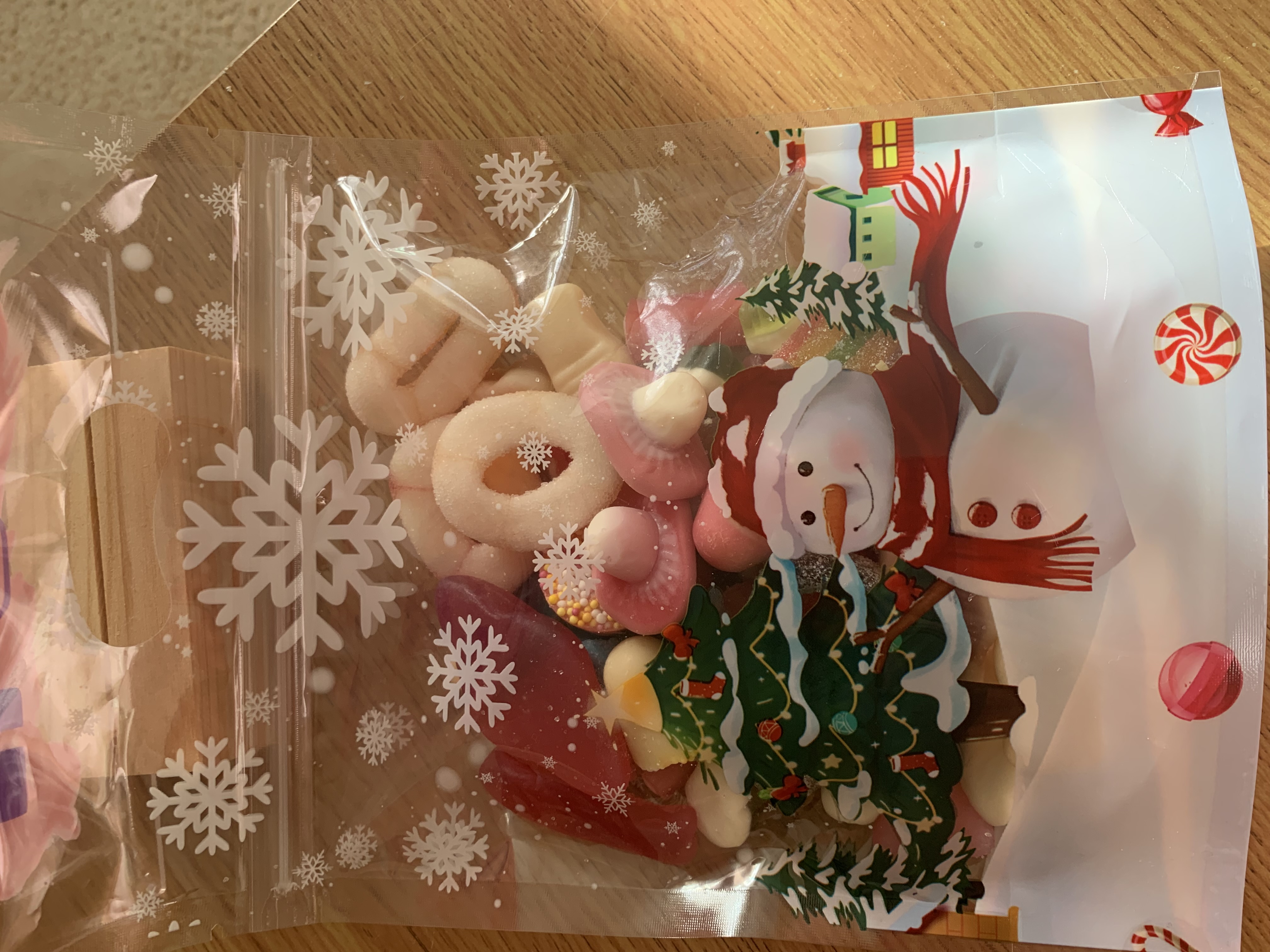 Cute snowman sweet pouch with handle