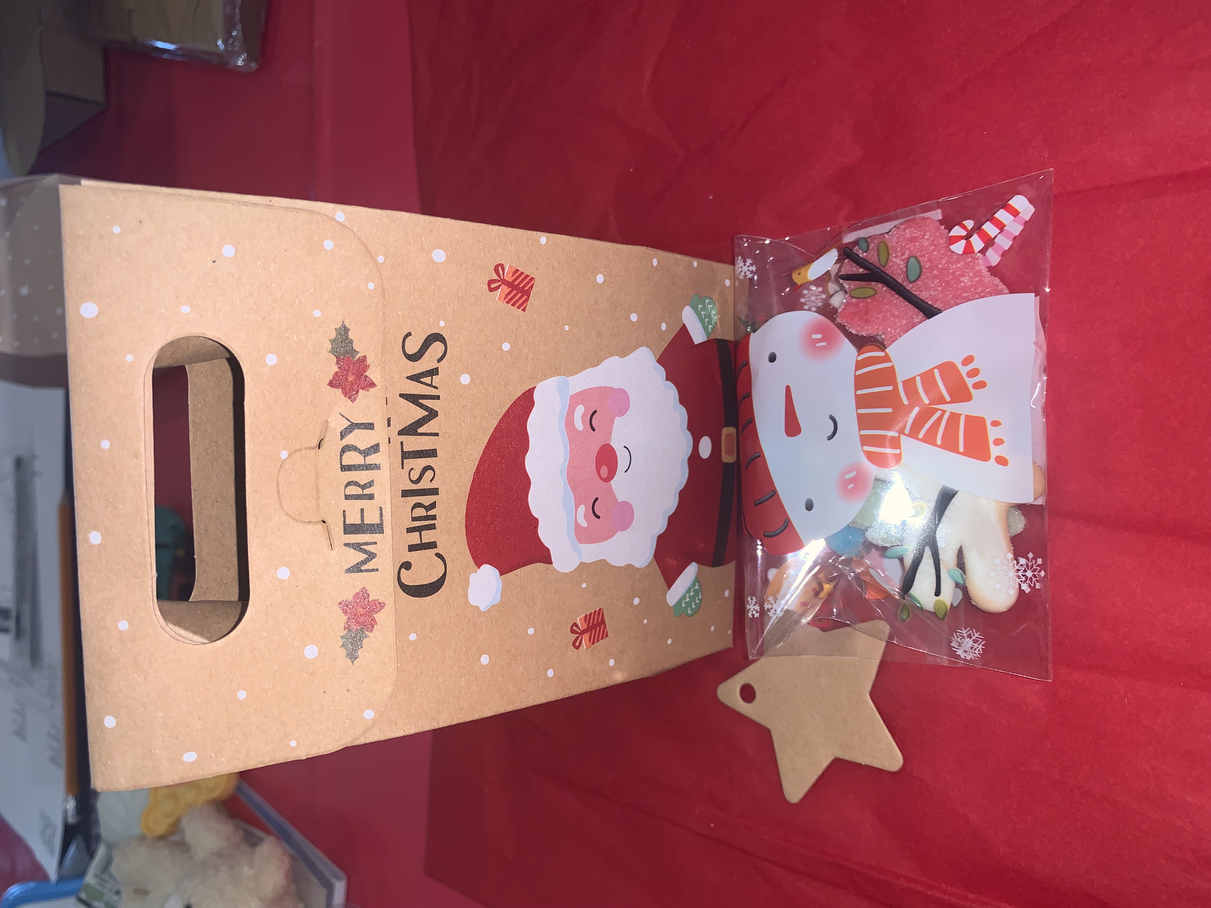 Merry christmas bag style favour box with sweets