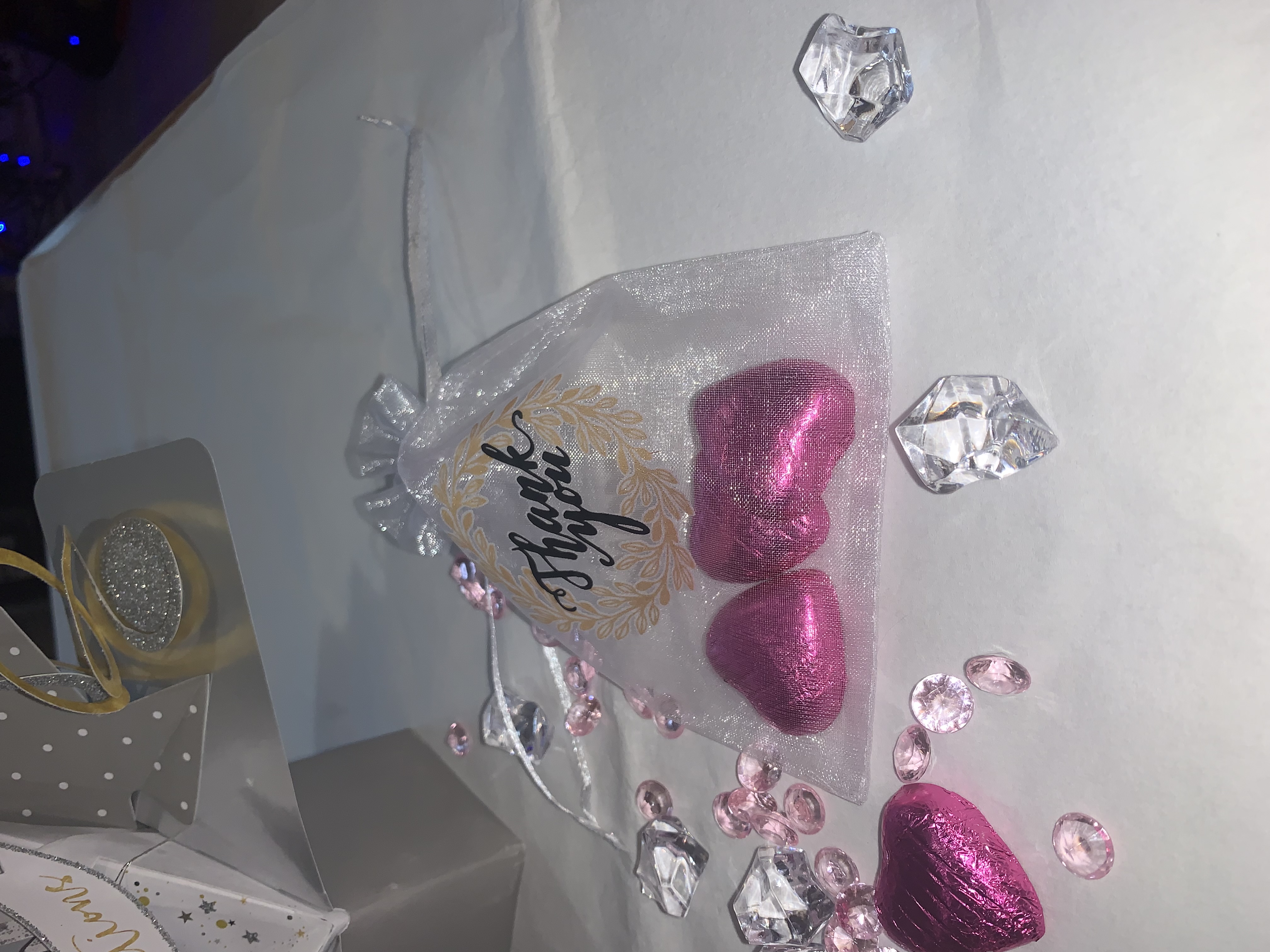 🤍White Thank You Organza Sweet Bag🤍
