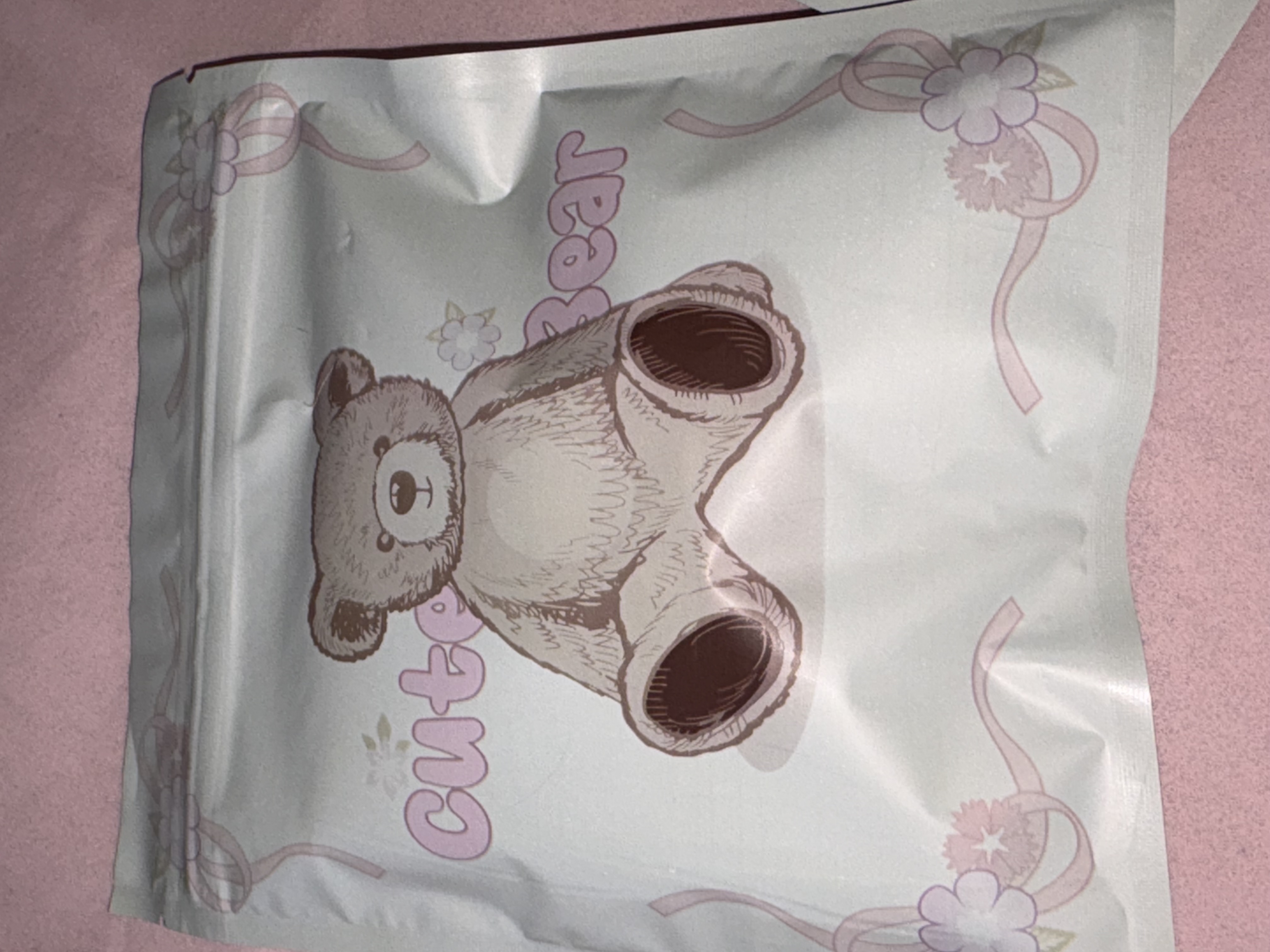 Cute Bear Pouch including sweets and small treats.