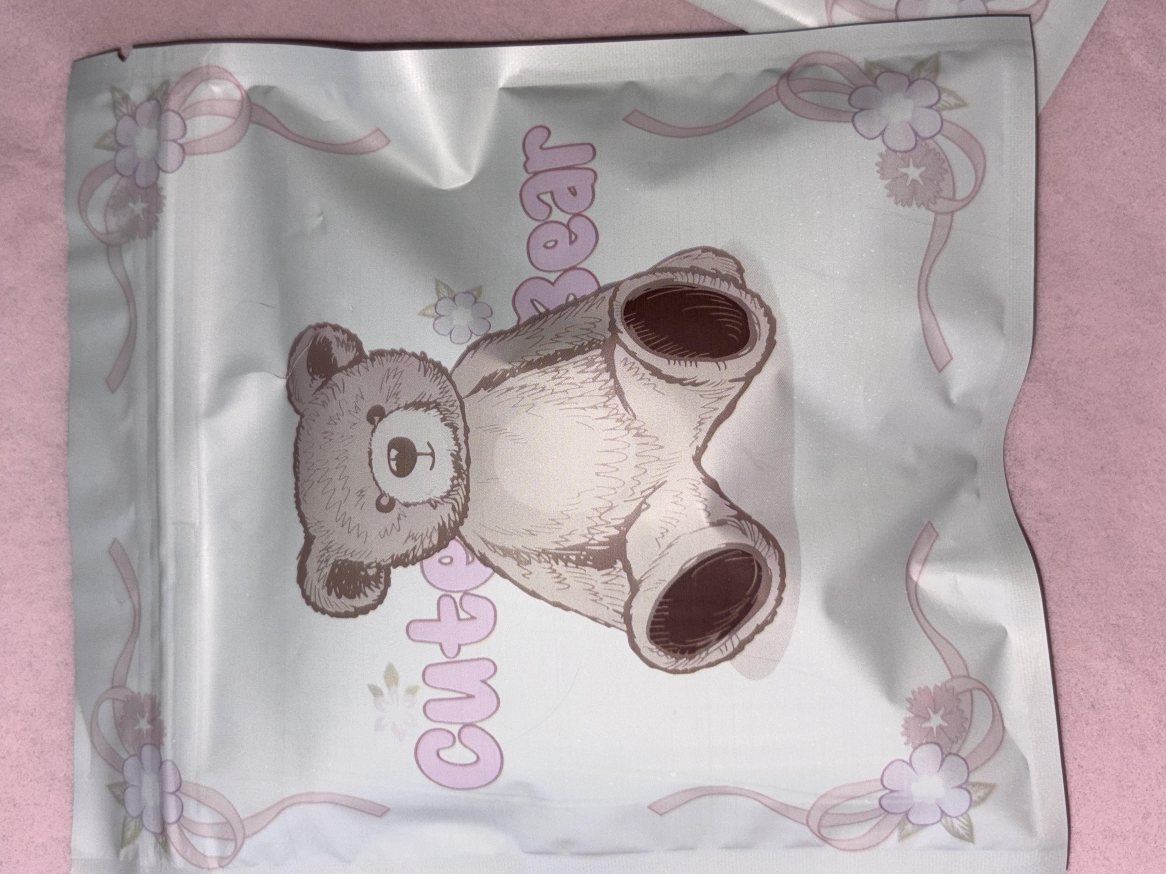 Cute Bear Pouch including sweets and small treats.