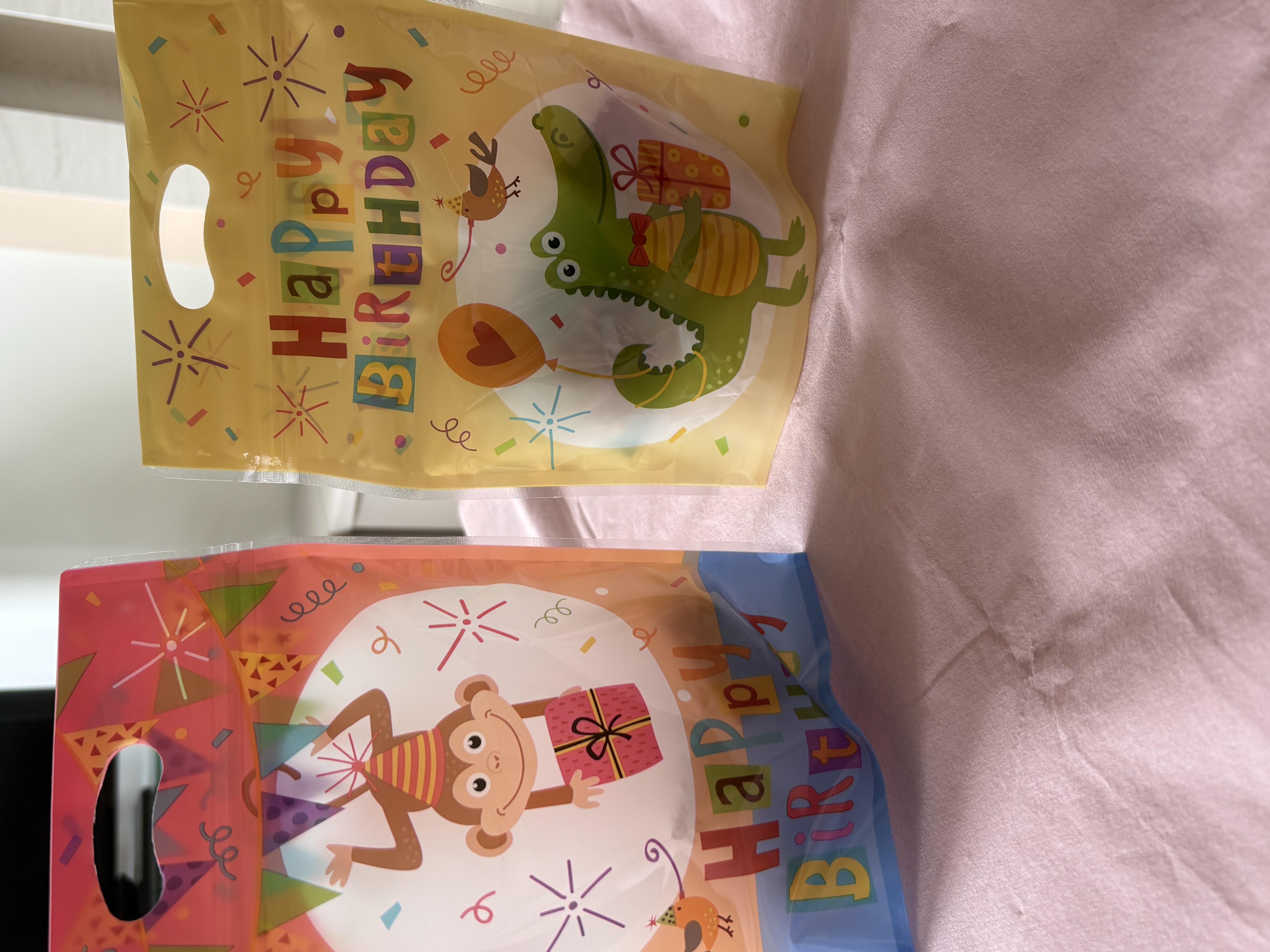 Happy Birthday pouches includes sweets and colouring book
