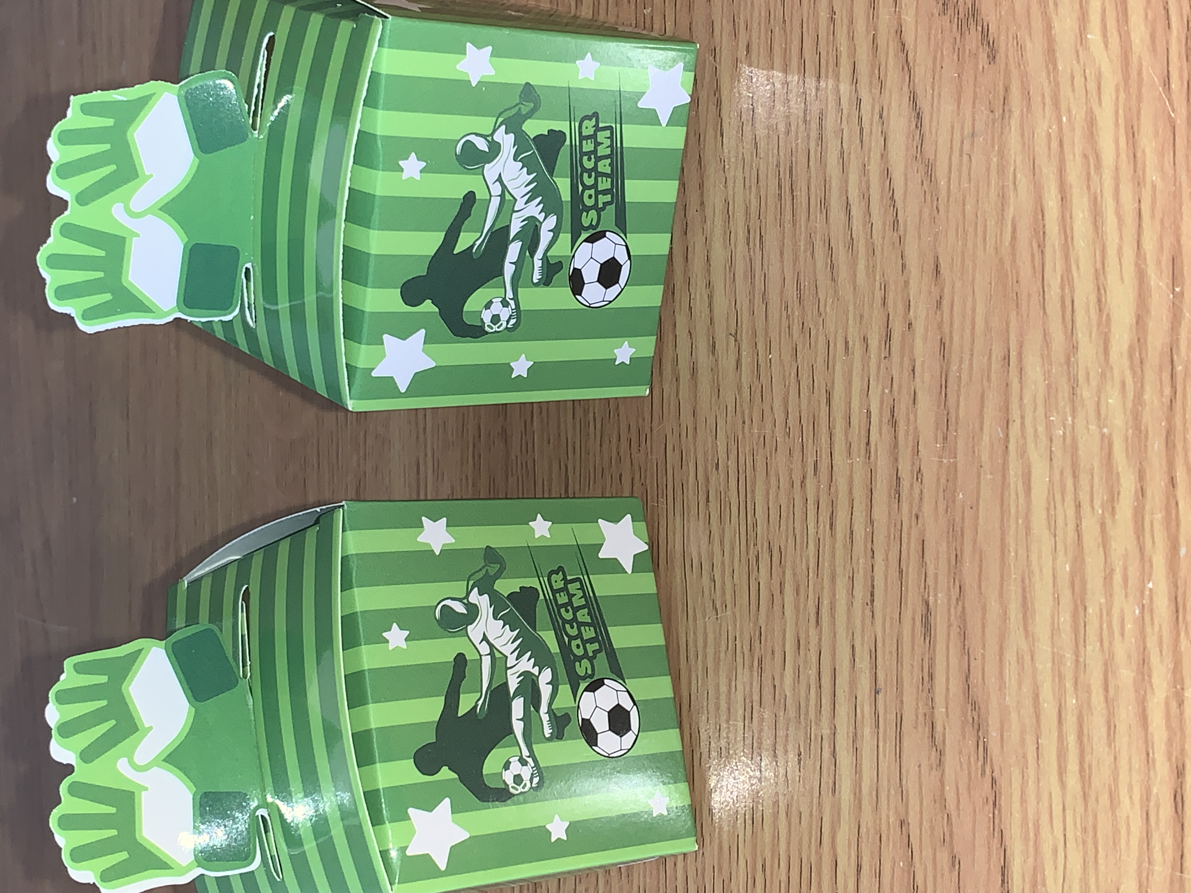 Football Party Favor Boxes with matching football bag of sweets