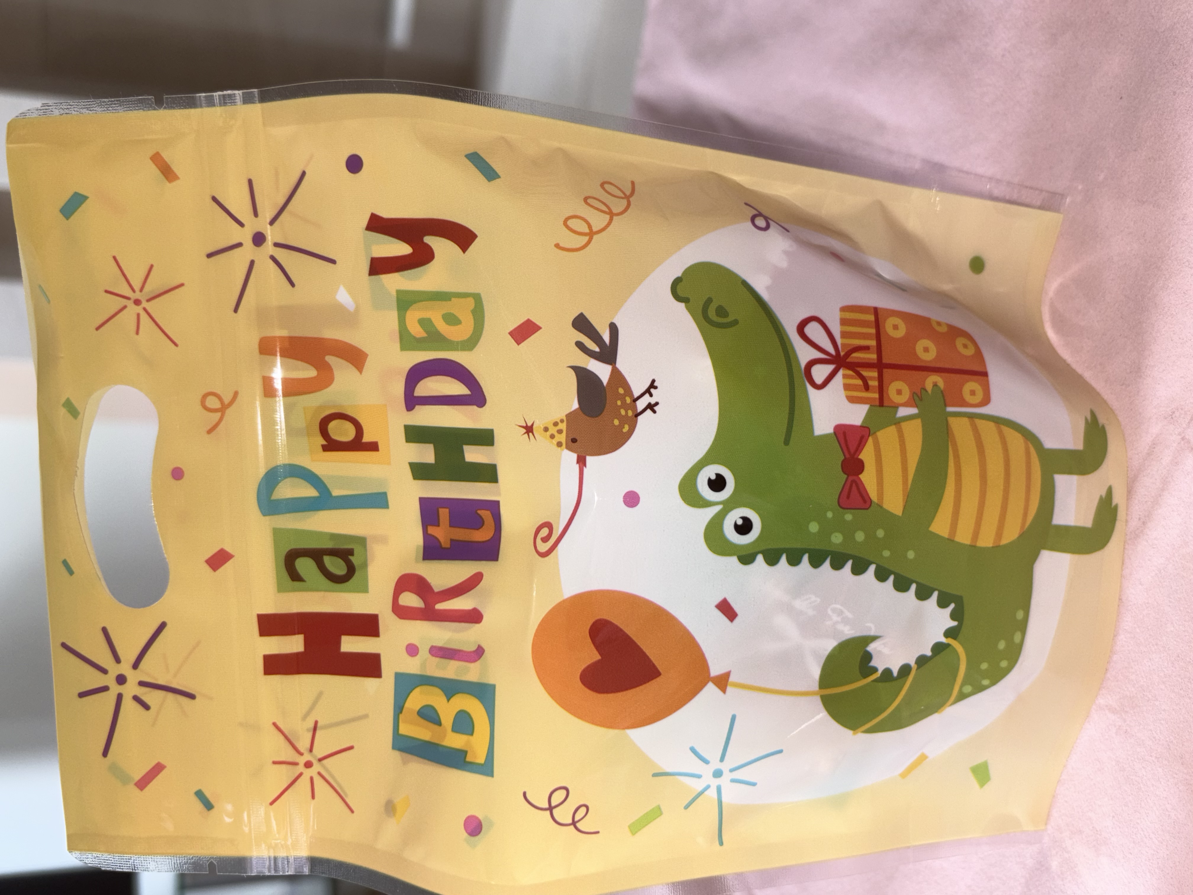 Happy Birthday pouches includes sweets and colouring book