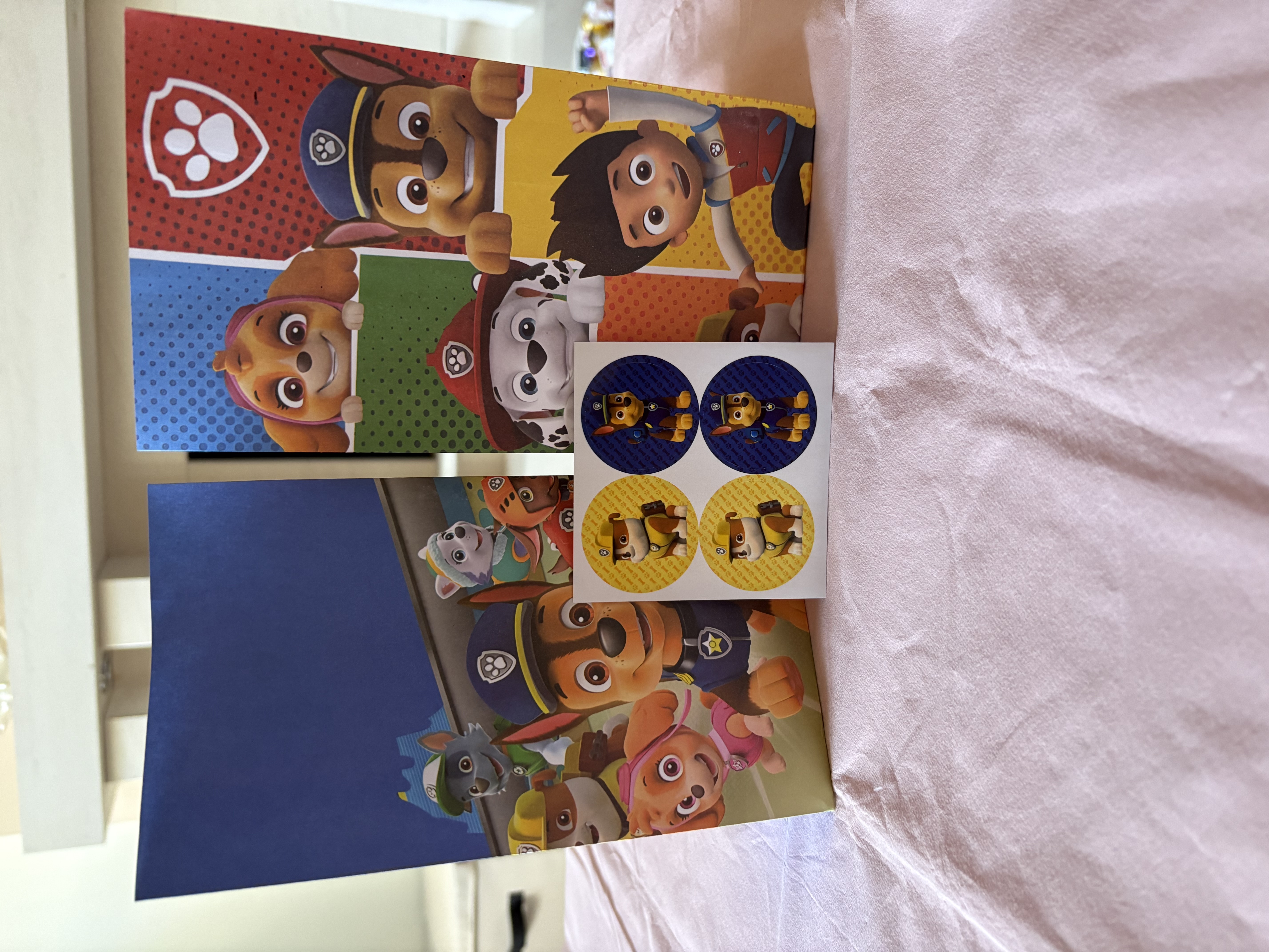 Paw Patrol party bags complete with a variety of party items