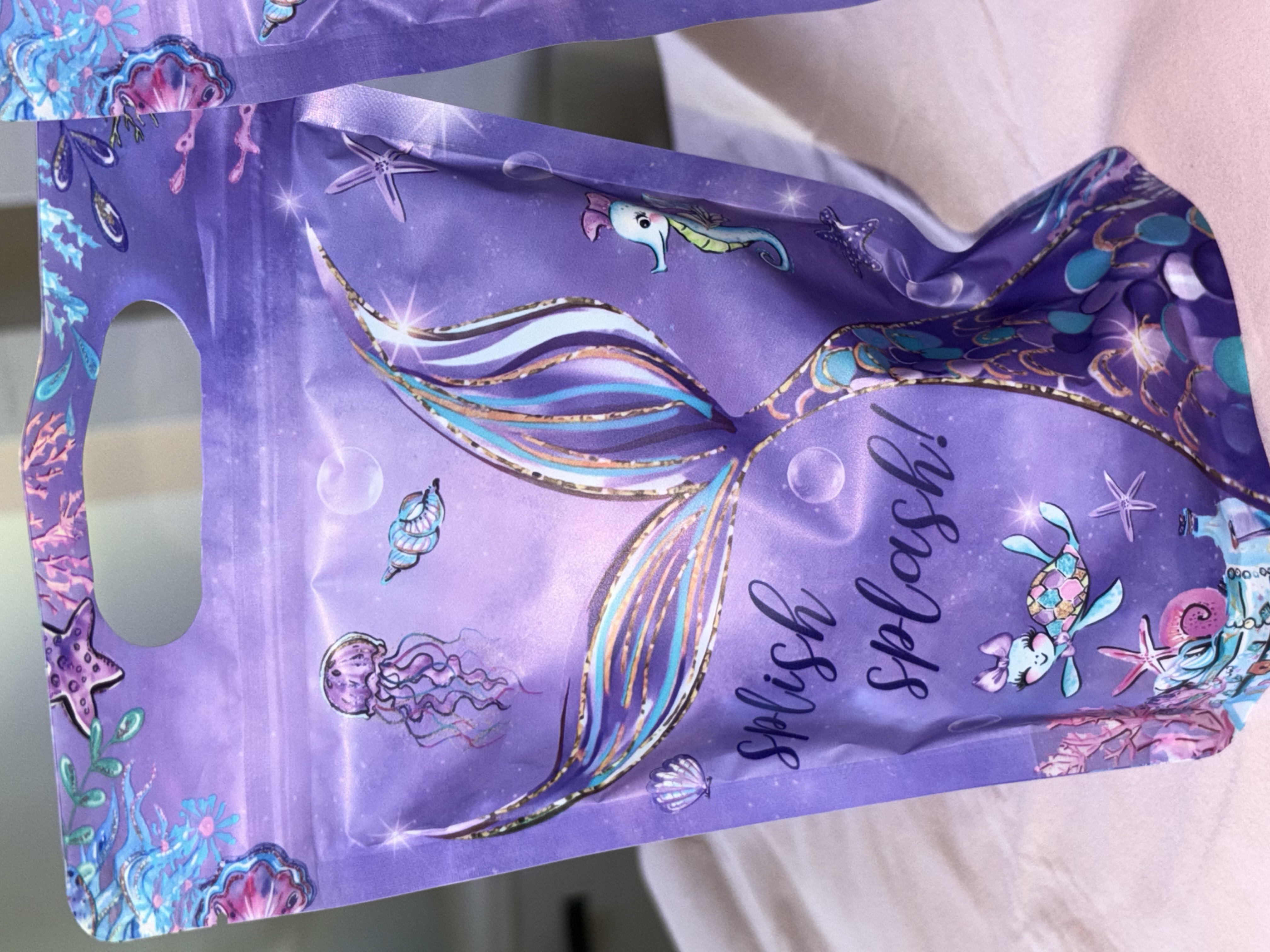 Mermaid sweet pouch with a variety of sweets