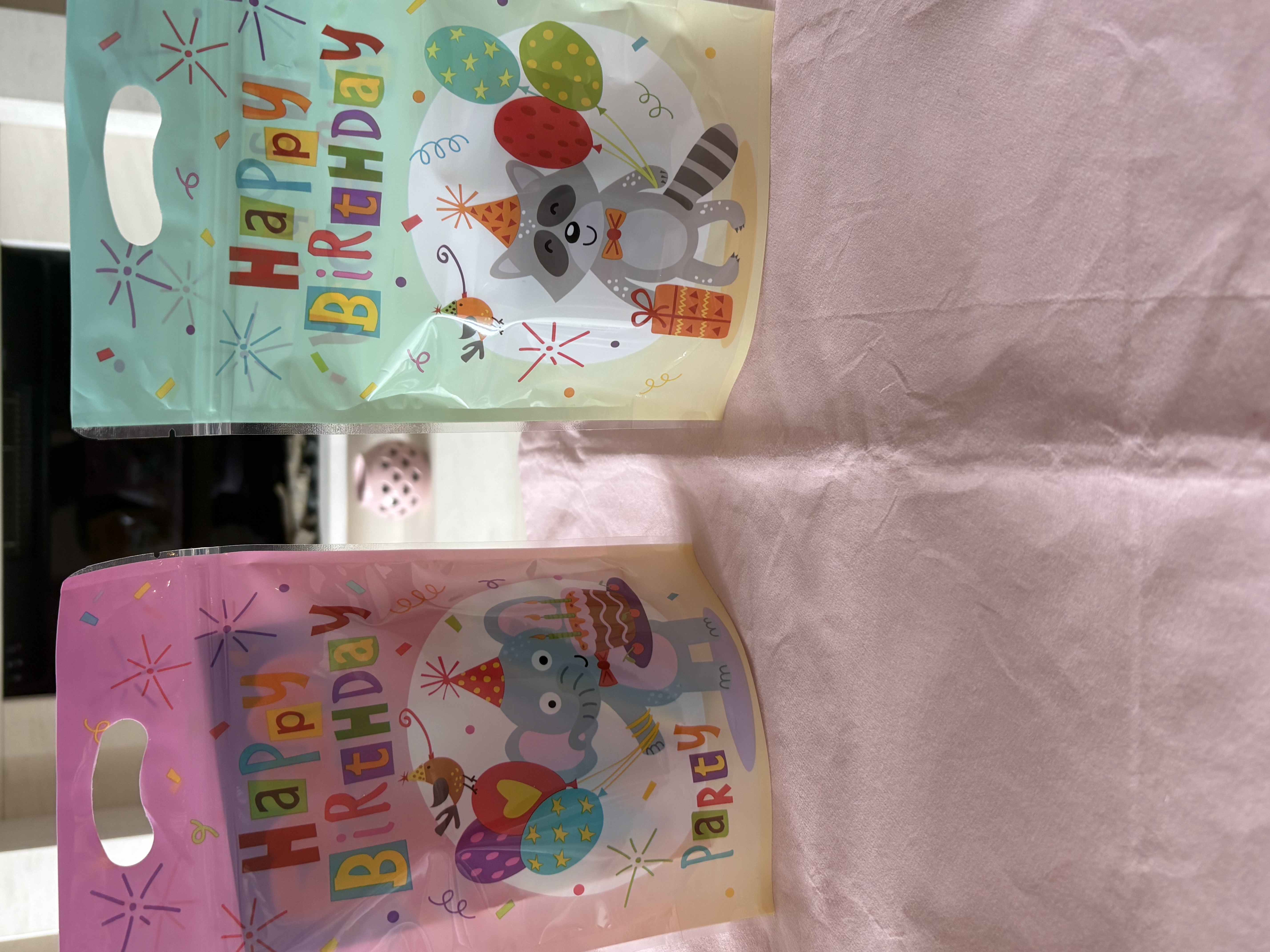 Happy Birthday pouches includes sweets and colouring book
