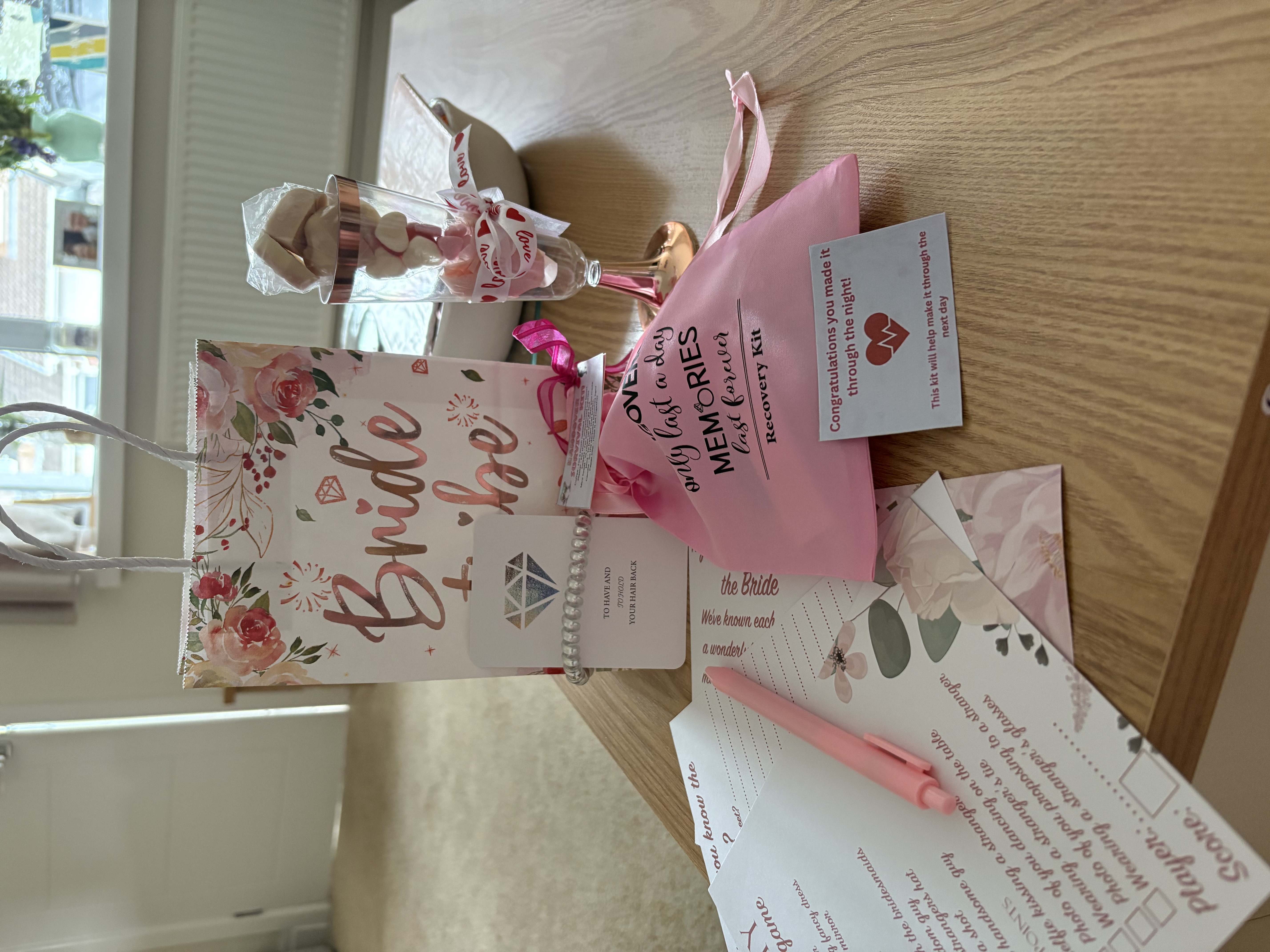 Bridal treat bags with Hangover Recovery Kit