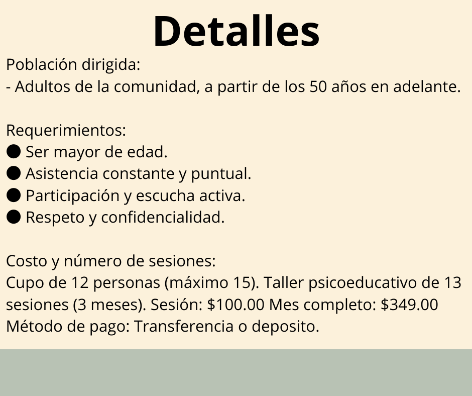 El poder de la salud mental. Taller mensualidad