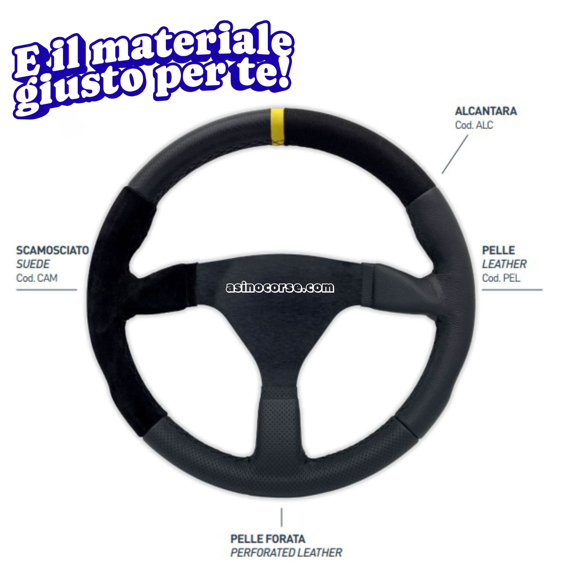 Volante racing piatto 350mm