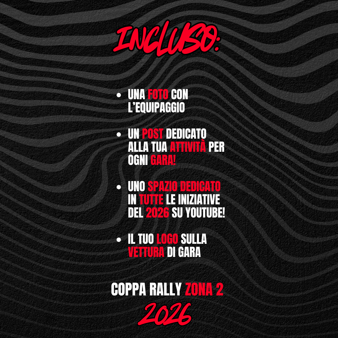 Sponsorizzazione Stagione Rally 2026
