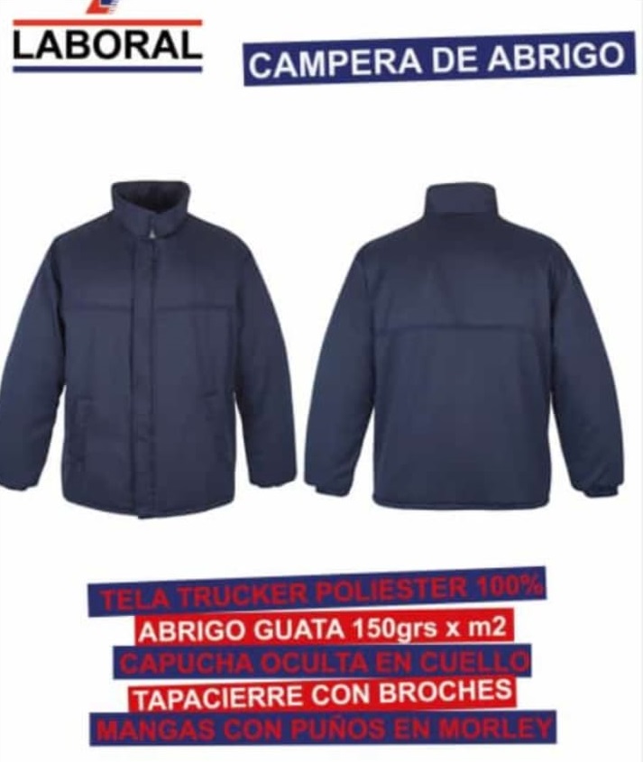 Campera de abrigo c/capucha marca LABORAL 