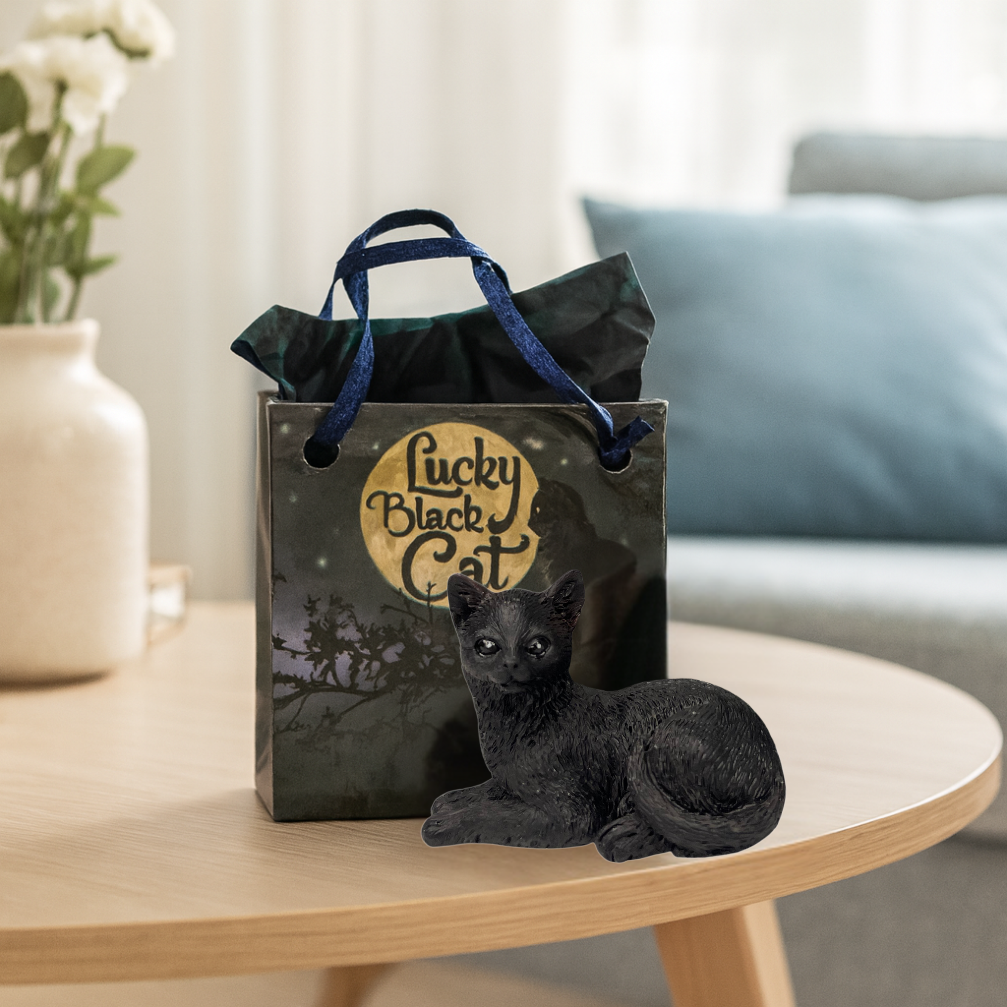 Laimės talismanas "Gulinti katė"