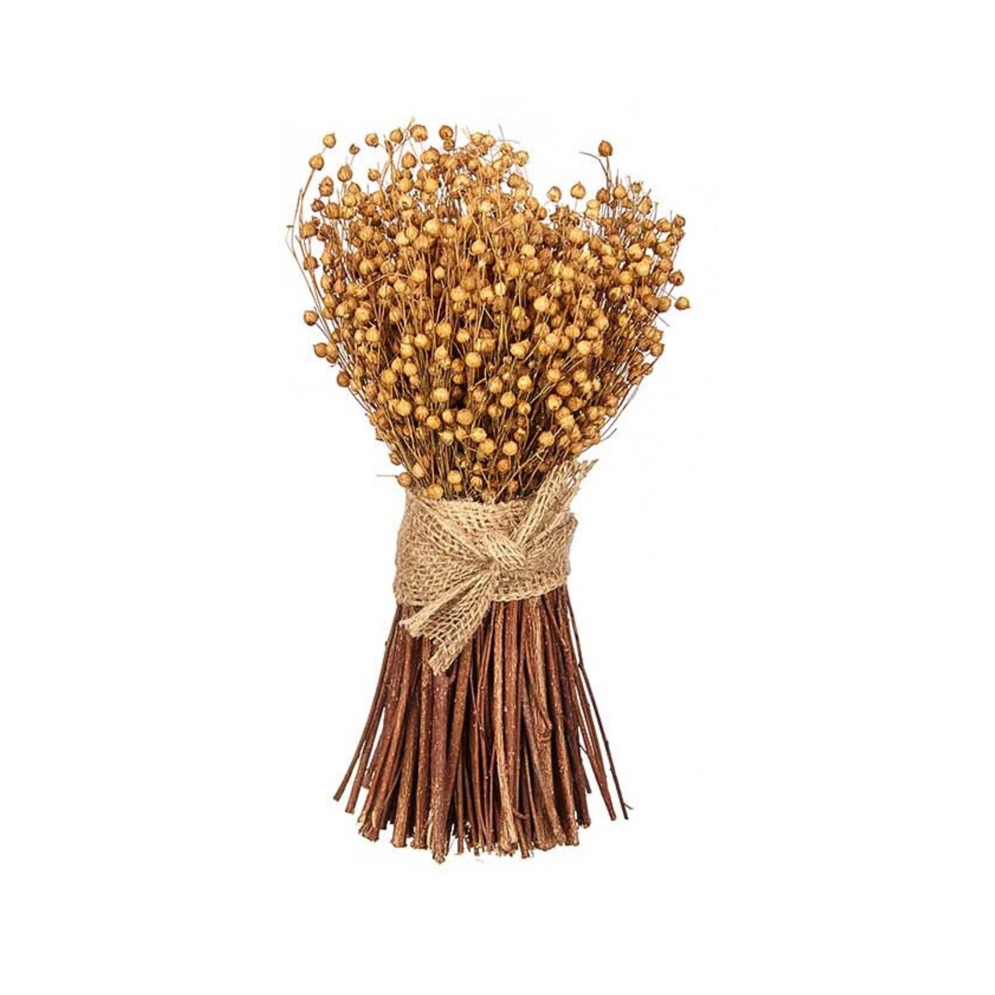 Šviečiantis džiovintų linų ryšulys