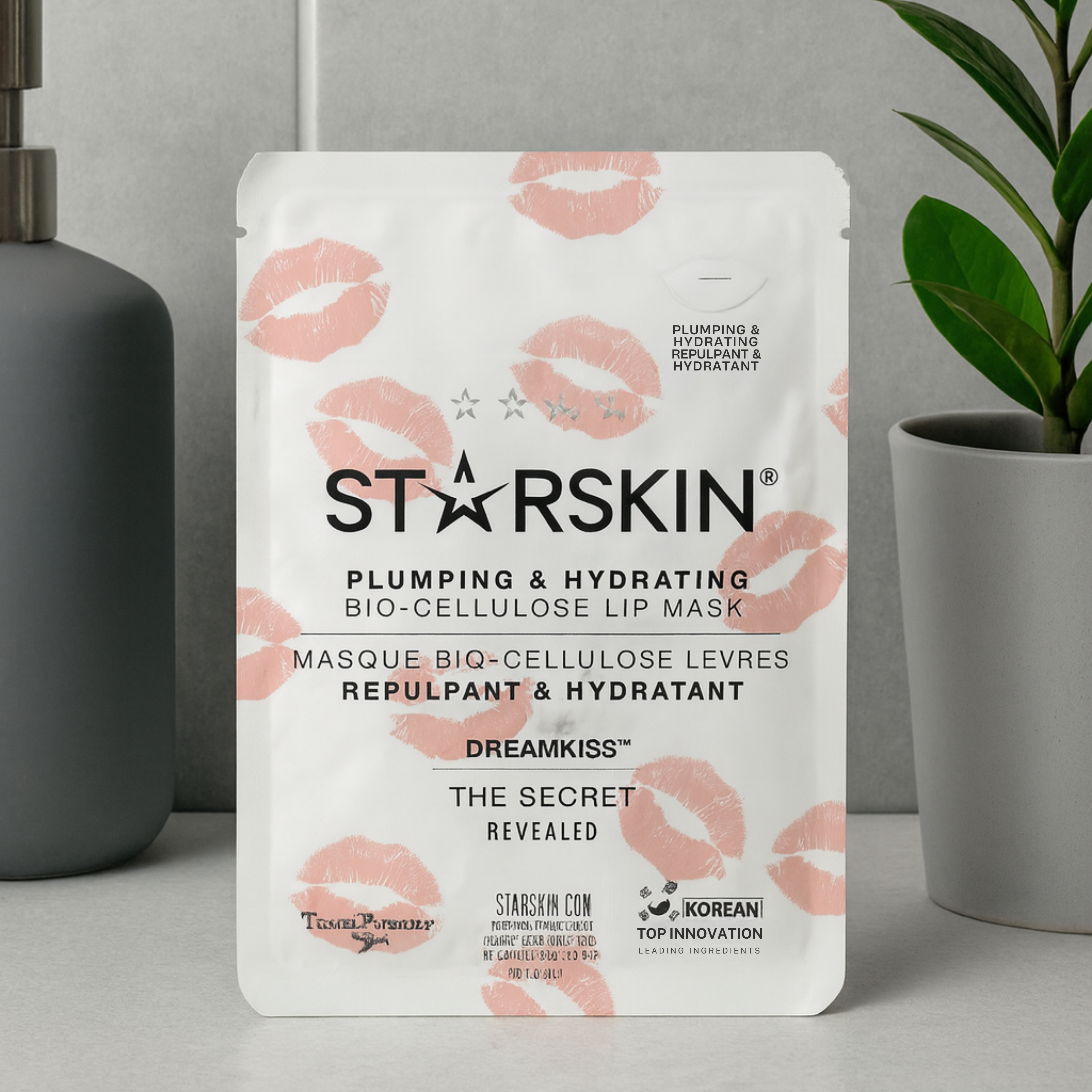 Dreamkiss™ Putlinamoji ir drėkinamoji bioceliuliozinė lūpų kaukė