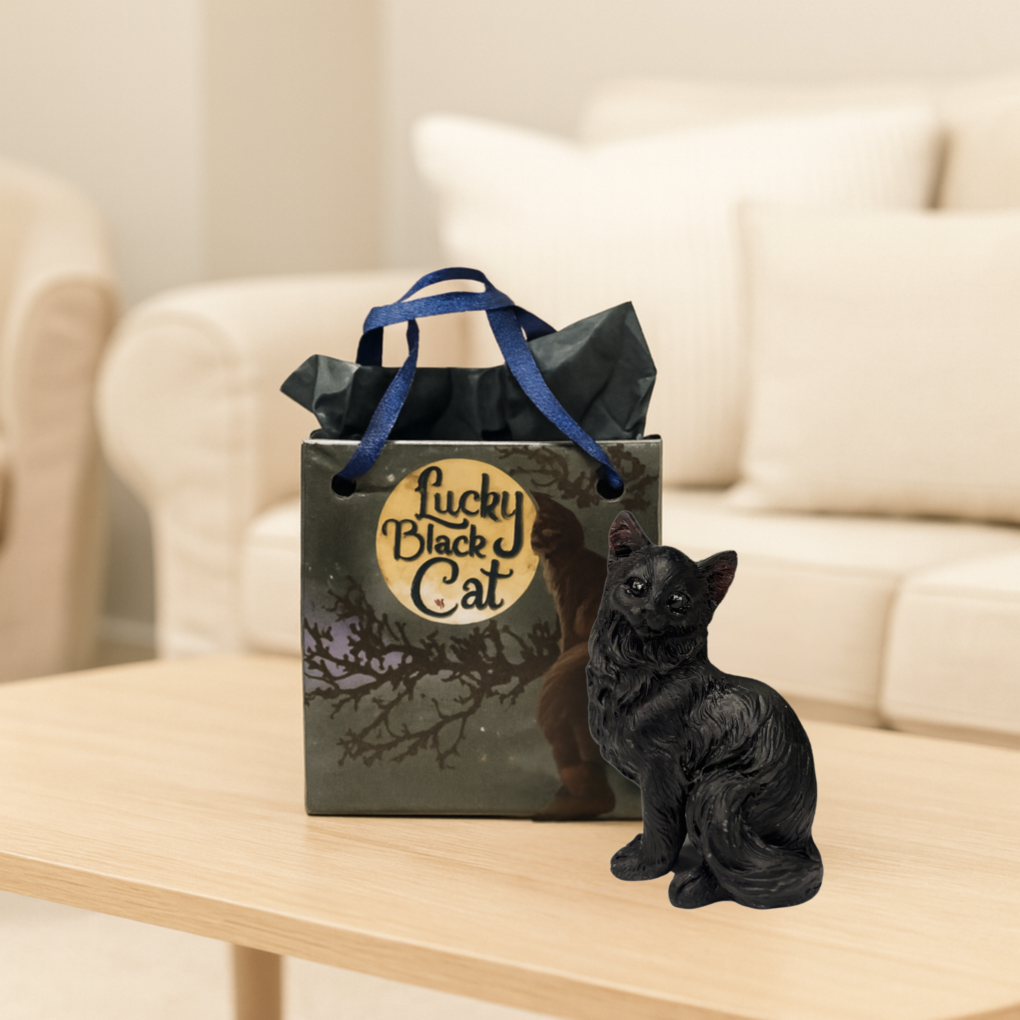 Laimės talismanas "Sėdinti katė"