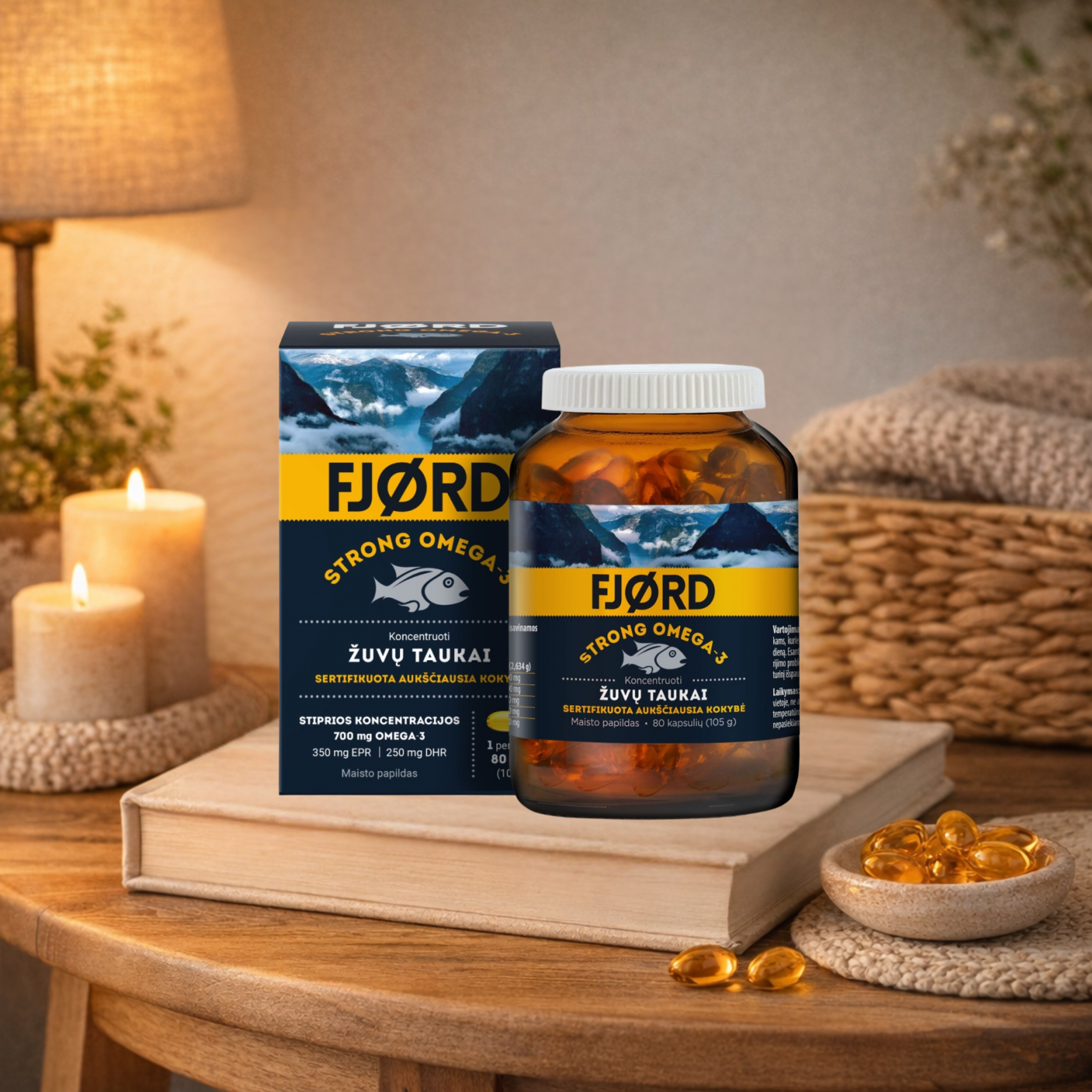 FJØRD STRONG OMEGA-3 žuvų taukai