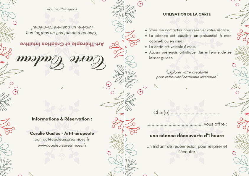 Carte Cadeau d'Art-Thérapie