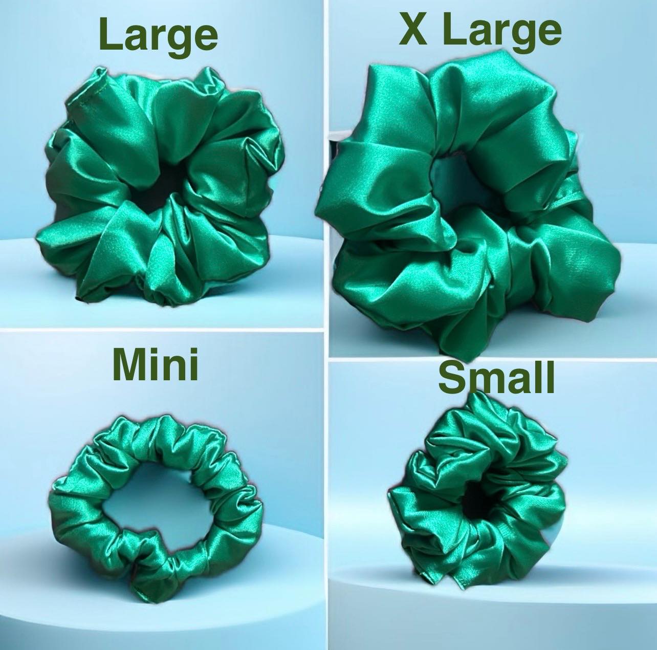 Solid Satin Scrunchies 