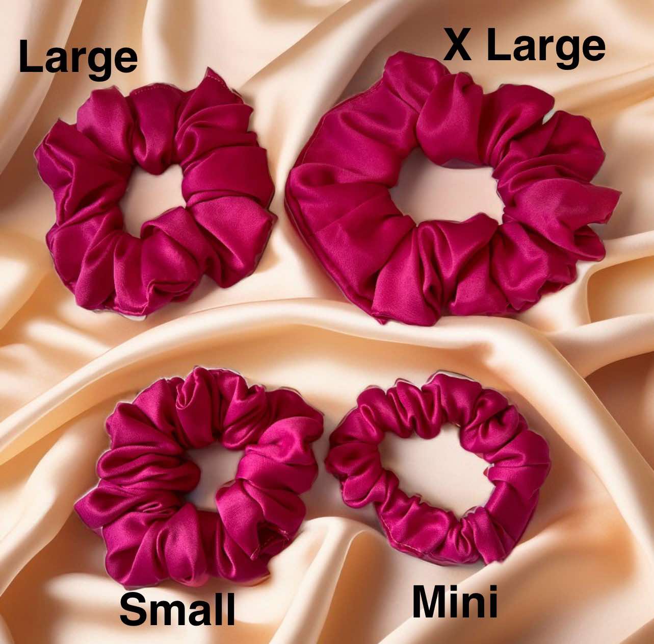 Solid Satin Scrunchies 