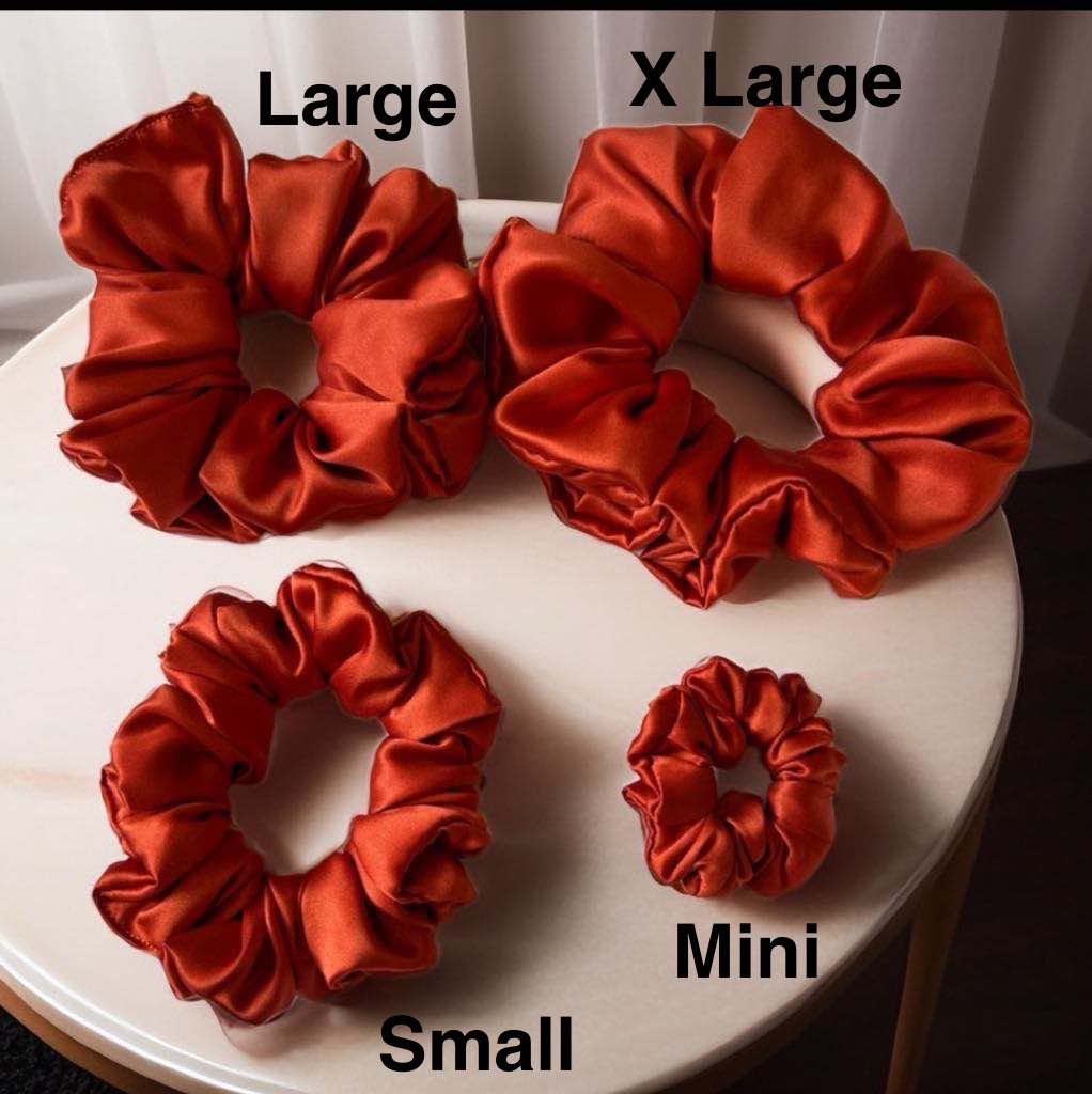 Solid Satin Scrunchies 