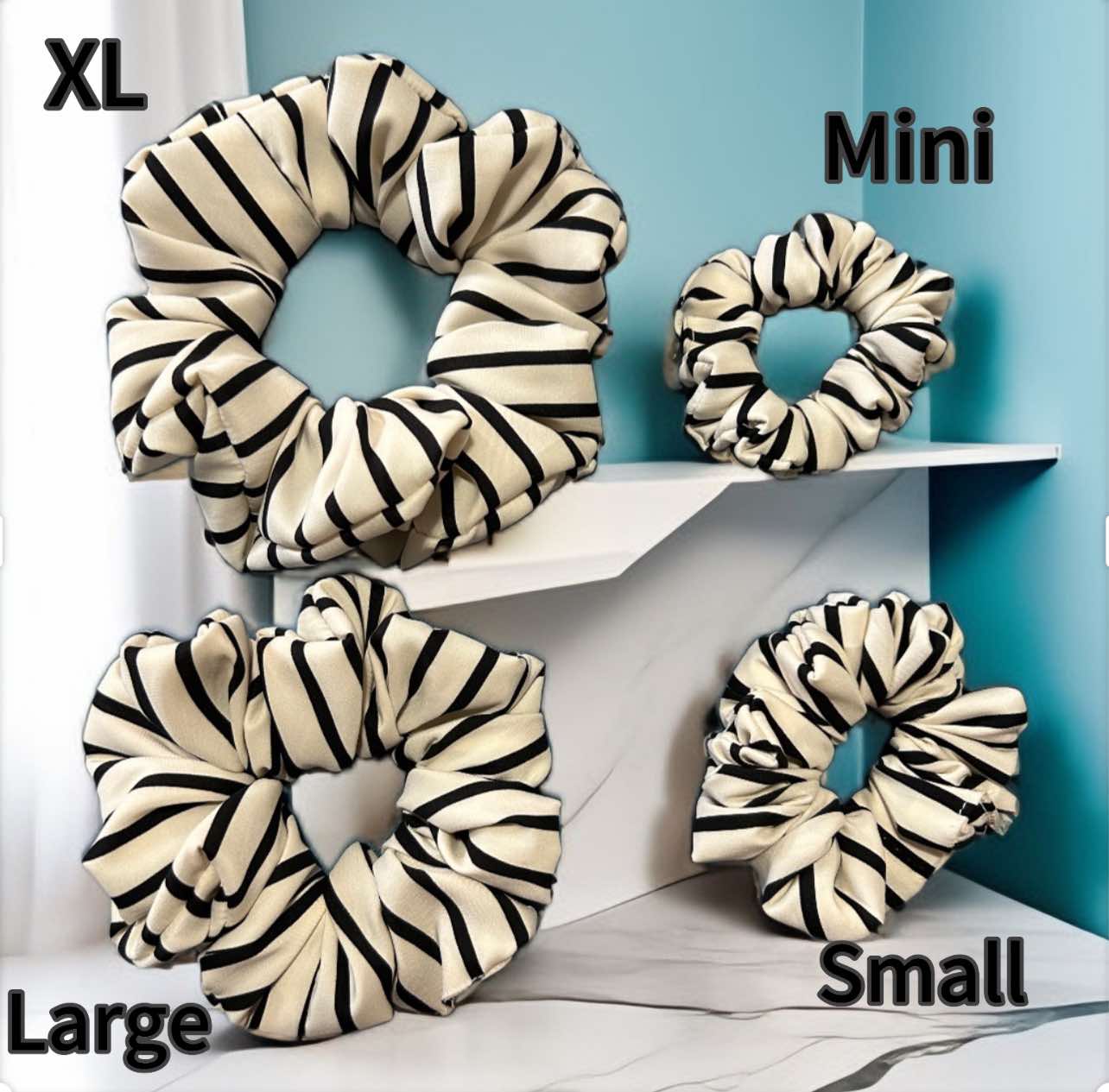 Printed Satin Scrunchies 