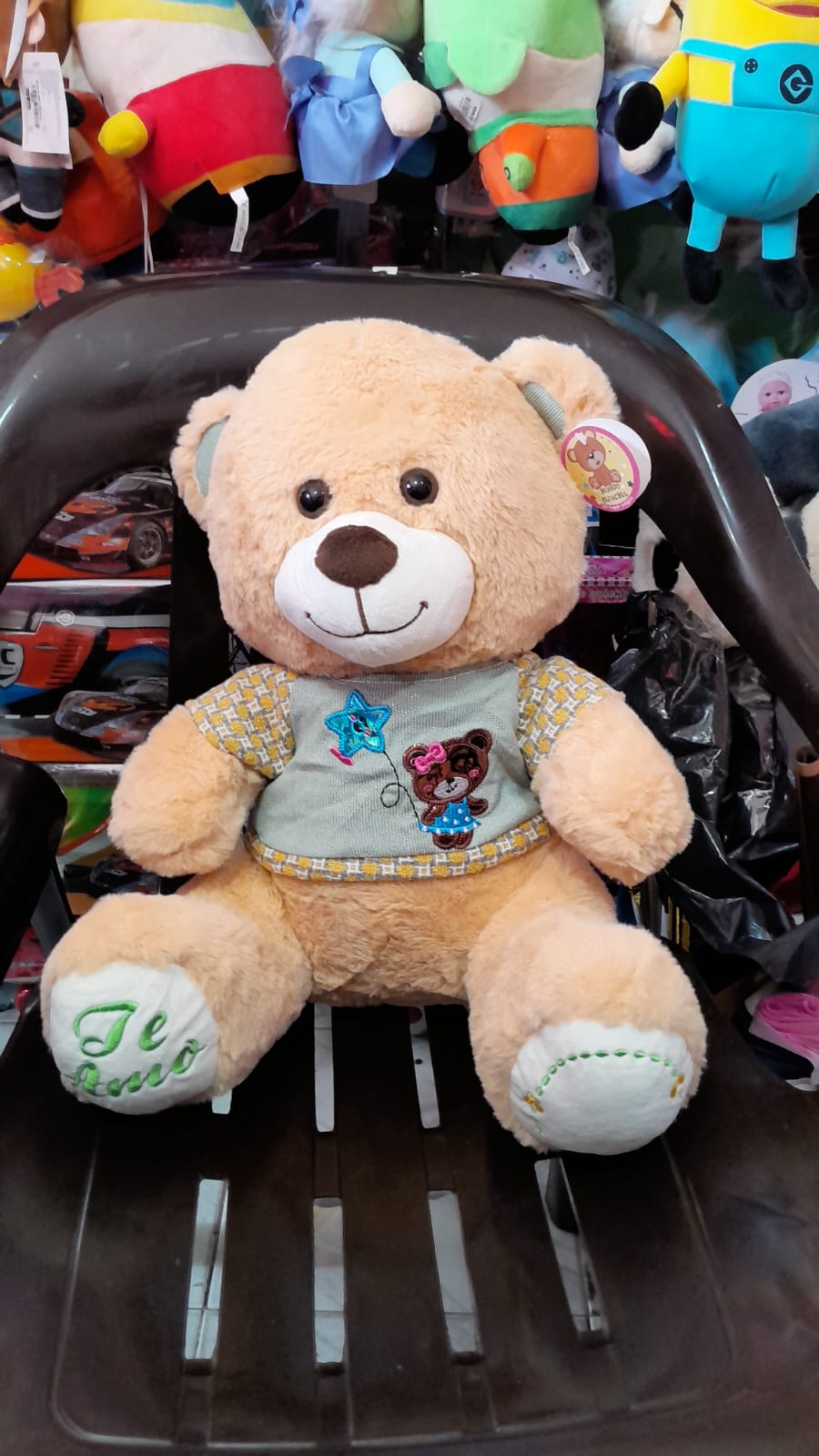 Oso de peluche con ramo y globos