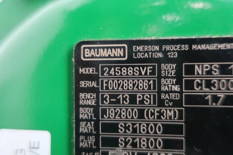 Baumann 24588SVF 3582i Stainless Flanged 1 Inch Class 300