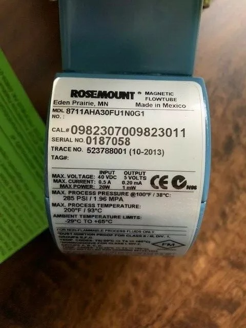 Rosemount Magnetic Flowmeter 8711AHA30FU1N0G1