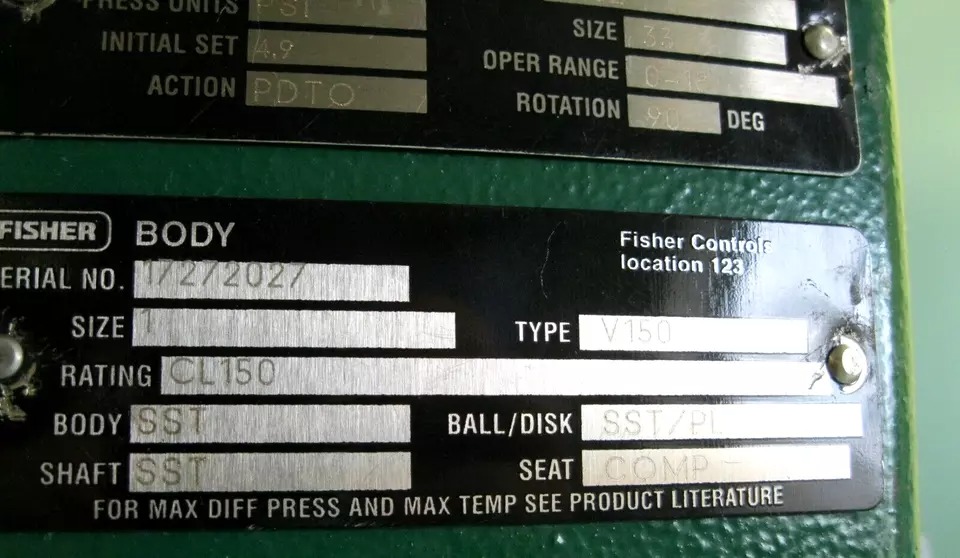 Fisher Vee-Ball V150 Control Valve with 1052 Actuator and 646 Transducer 1 inch class 150