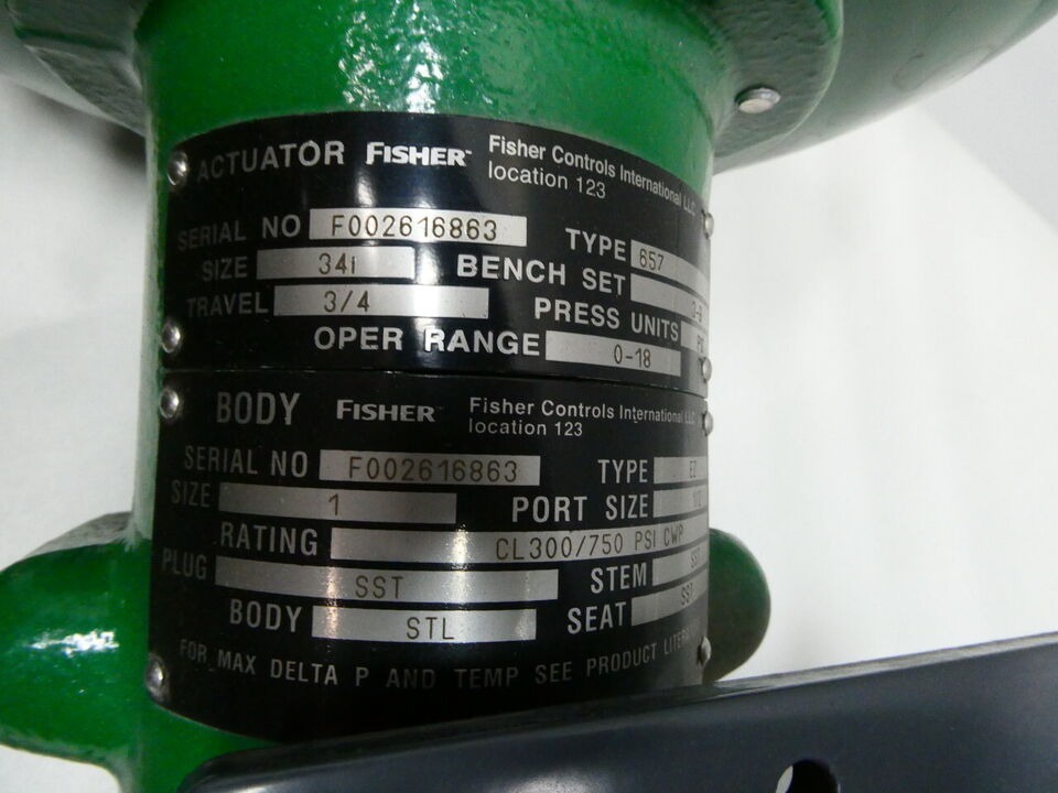 Fisher EZ 657 3582G Pneumatic Steel Flanged Control Valve