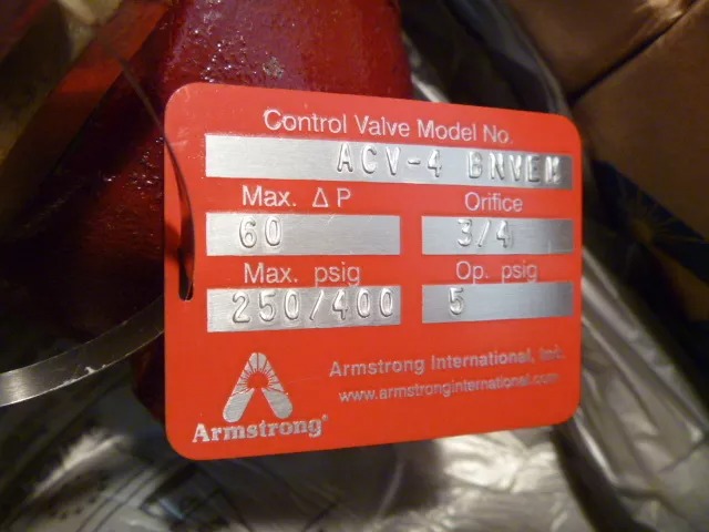 Control Valve Armstrong ACV-4 BNVEM Steam/Water Control Valve 1 Inch