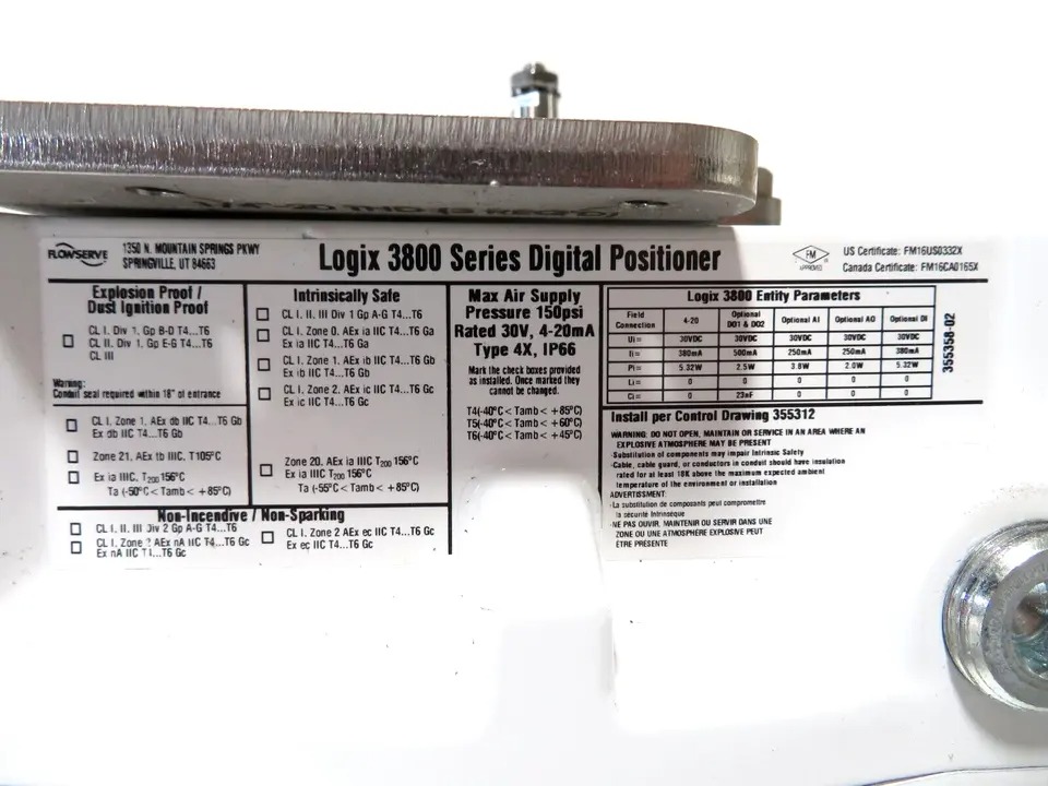 Flowserve Logix 3800 Series 3821-34EA-D43L-1130-00 PRO