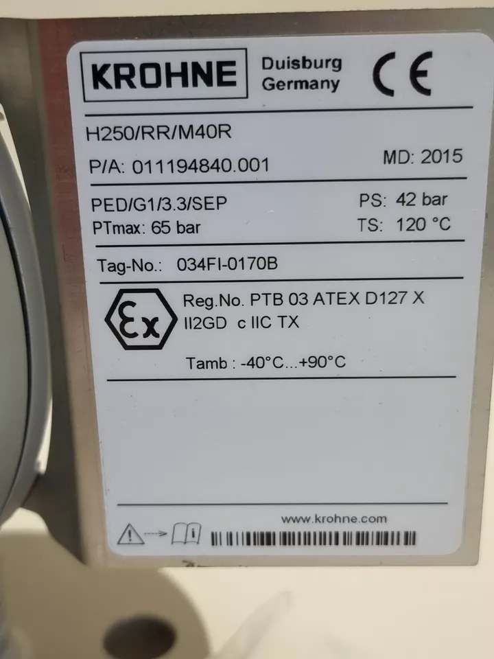 KROHNE H250 Nitrogen Flow Meter