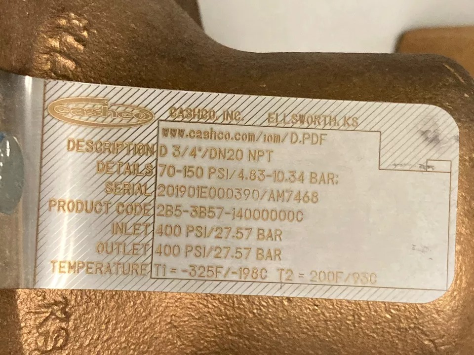 Cashco 2B5-3B57 Pressure Regulator