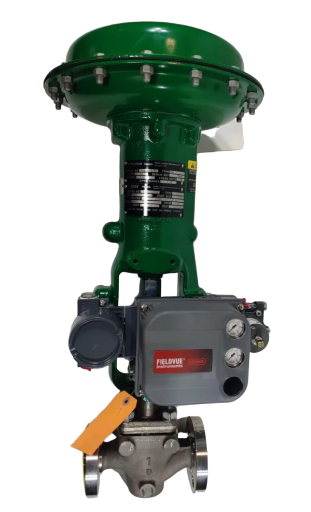 Fisher Controls 1" 150# CF8M ET Globe Control Valve with a Size 30i Fisher 667 Pneumatic Actuator and FIELDVUE Digital Valve Positioner