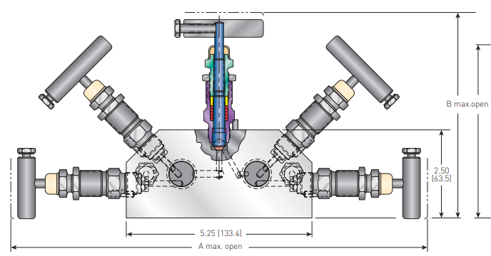 Anderson Greenwood MDP 5-Way Stainless Steel 316 Differential Pressure Manifold