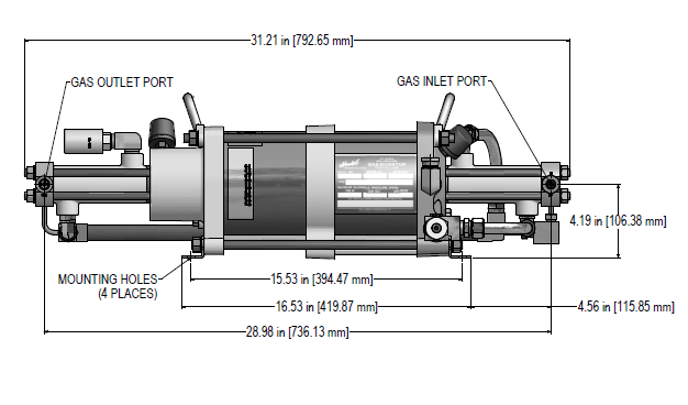 Haskel Model AGT-62/152 Air-Driven, Two-Stage Gas Booster
