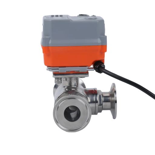 Ynto Electric 3-Way Clamp Ball Valve (316 Stainless Steel)