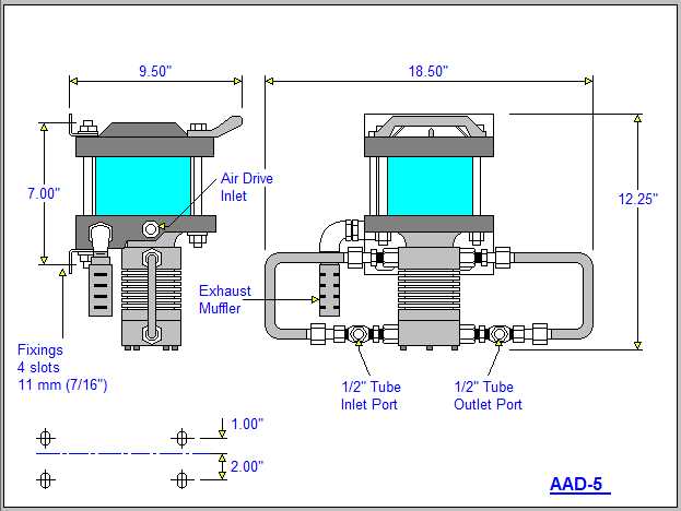 Haskel Model AAD-5 – Double-Acting, Single-Stage Air Amplifier