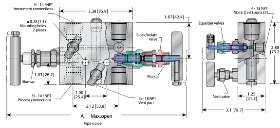 TESCOM Anderson Greenwood – M6A Series Five Valve Instrument Manifold