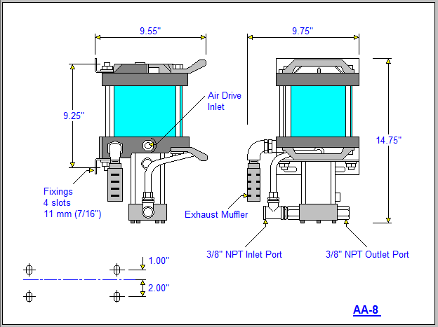Haskel Model AA-8 – Single-Acting, Single-Stage Air Amplifier