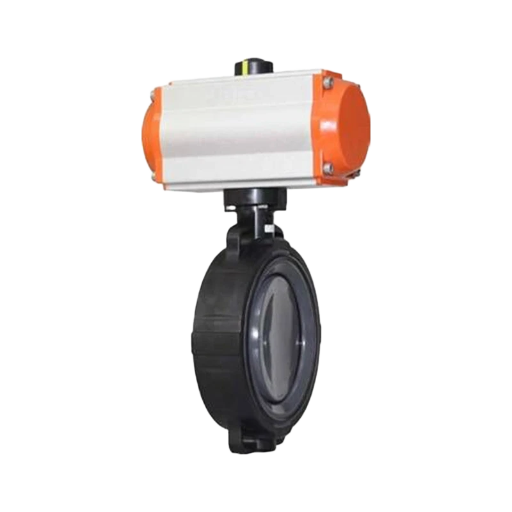 YNTO UPVC Double-Eccentric Plastic Pneumatic Butterfly Valve 2"–12"