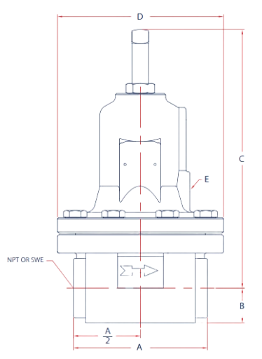 Belgas P98H Back Pressure Regulator / Relief Valve