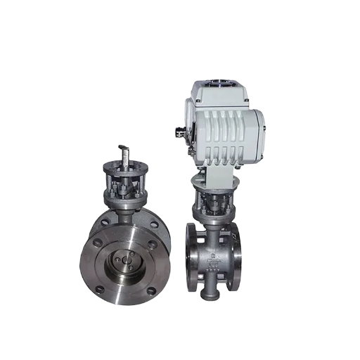 YNTO White Electric Actuator Stainless Steel Wafer-Type V-Port Ball Valve