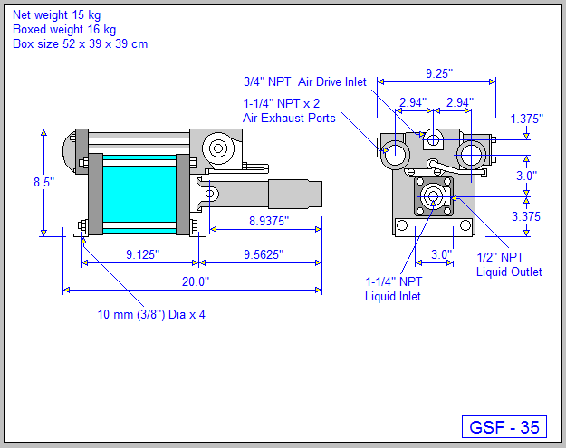 Haskel Model GSF-35 — 6 HP Air-Driven Liquid Pump