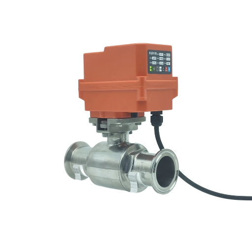 Ynto Electric Actuator with Stainless Steel 316L Ball Valve End Connection Clamp Type