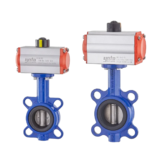 YNTO Stainless Steel Pneumatic Fluorine-Lined Butterfly Valve